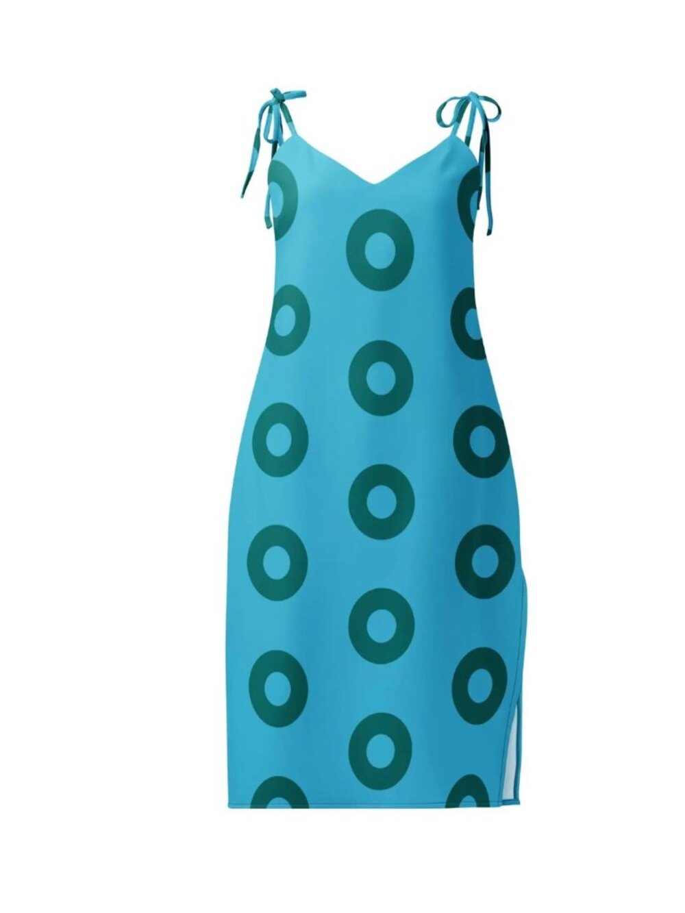 Phish Donuts Slip Dress, Spruce and Swimming Blue Green Donuts, Summer Dress, L
